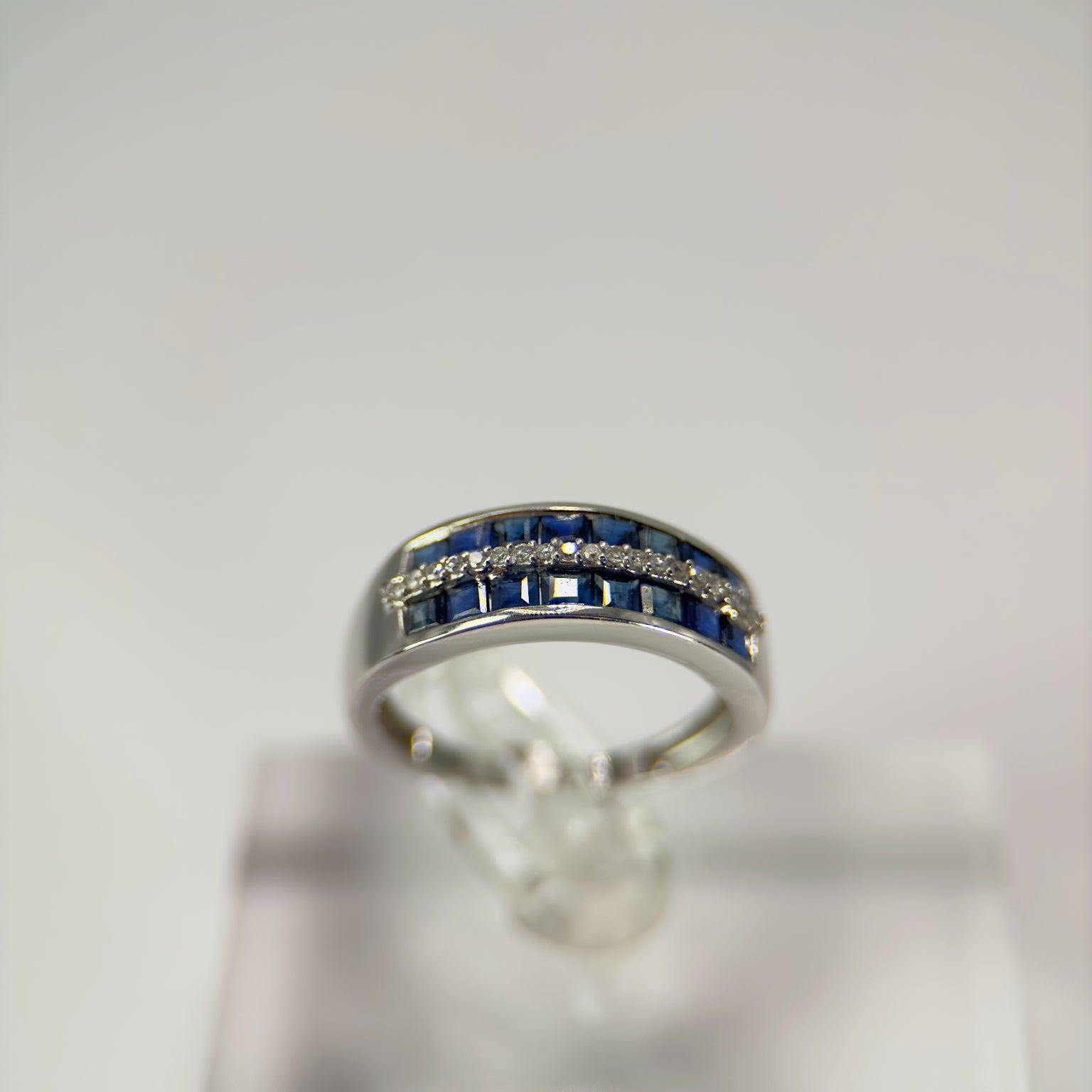 DR1443 - Oro blanco de 14 quilates - Redondo (pavé) - Diamante - Anillos de diamantes y piedras preciosas para mujer