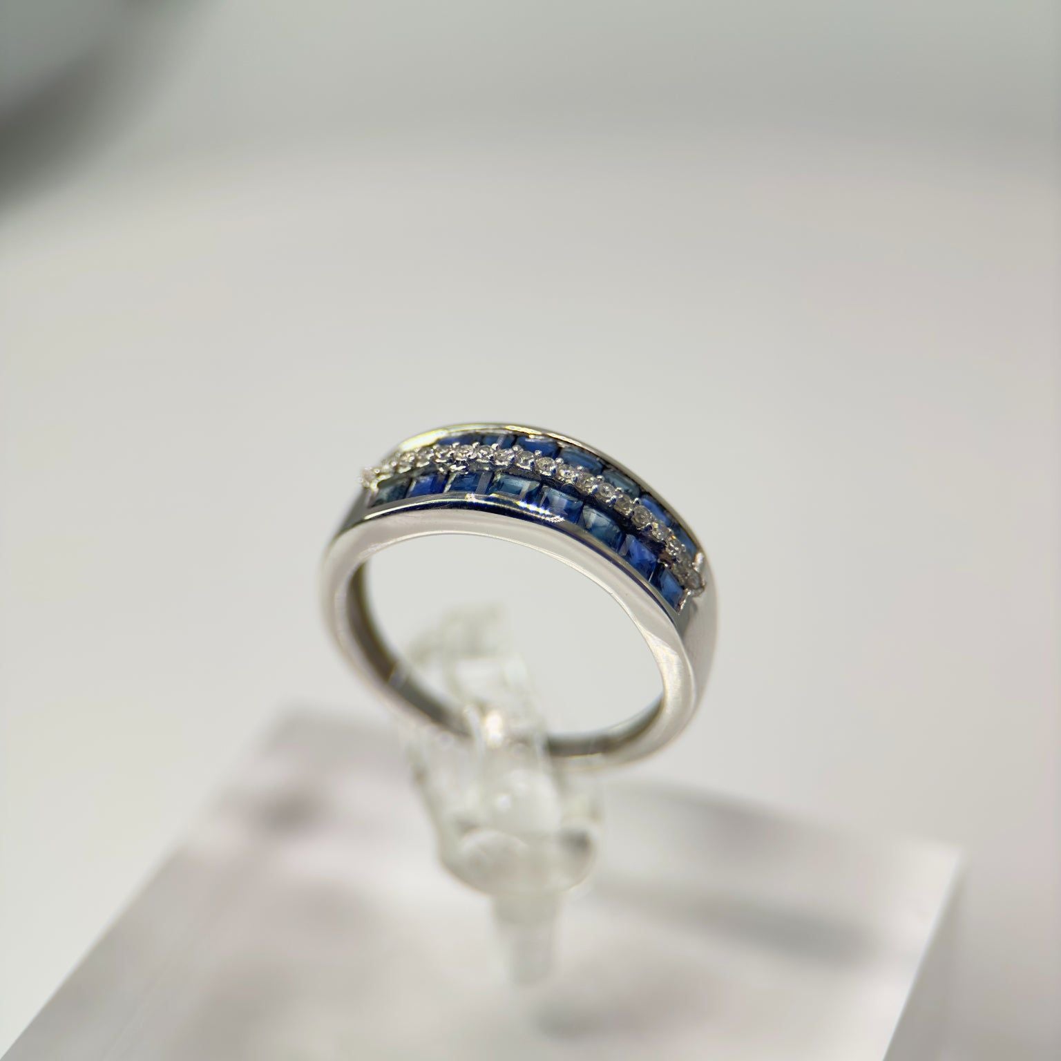 DR1443 - Oro blanco de 14 quilates - Redondo (pavé) - Diamante - Anillos de diamantes y piedras preciosas para mujer