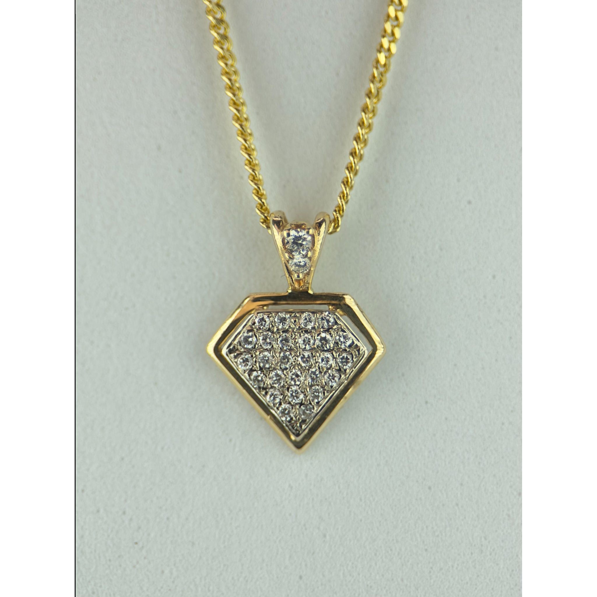 DR2215 - Oro amarillo de 14 quilates - Diamante - Colgante y cadena