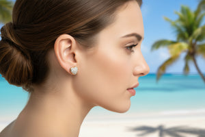 DR1309 - 10K Yellow Gold - Heart - Diamond - Earrings