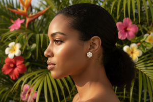 DR1241 - 14K Yellow Gold - Round (Pave) - Diamond -  Diamond Earrings